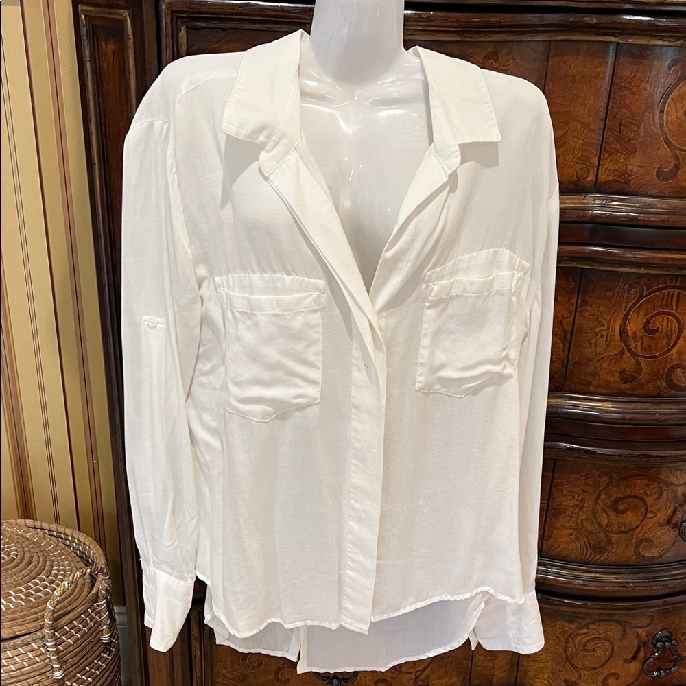 Cloth & Stone Cream Button-Down Shirt